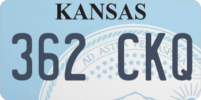 KS license plate 362CKQ