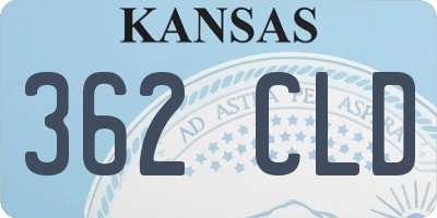 KS license plate 362CLD