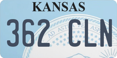 KS license plate 362CLN