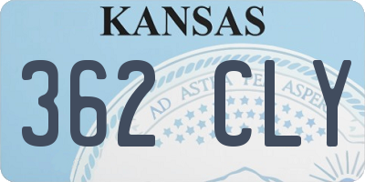 KS license plate 362CLY