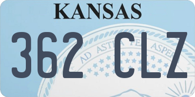 KS license plate 362CLZ