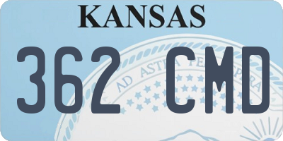 KS license plate 362CMD