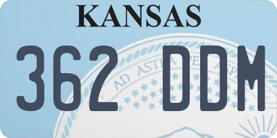 KS license plate 362DDM