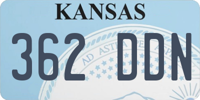 KS license plate 362DDN