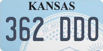 KS license plate 362DDO