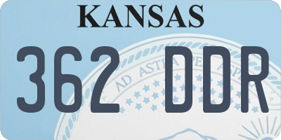 KS license plate 362DDR