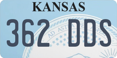 KS license plate 362DDS