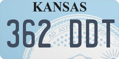KS license plate 362DDT