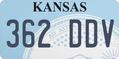 KS license plate 362DDV