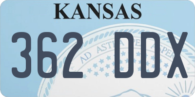 KS license plate 362DDX