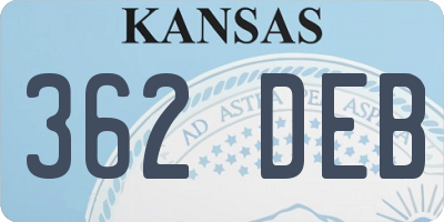 KS license plate 362DEB