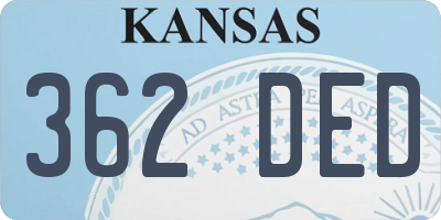 KS license plate 362DED