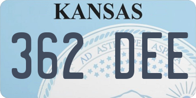 KS license plate 362DEE