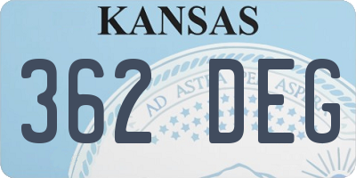 KS license plate 362DEG