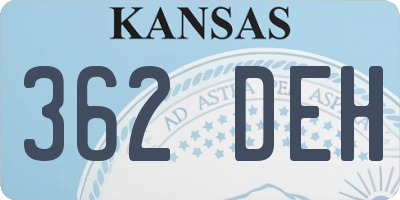KS license plate 362DEH