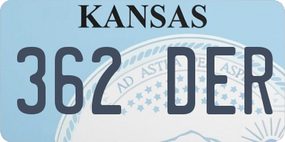 KS license plate 362DER