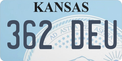 KS license plate 362DEU