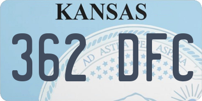 KS license plate 362DFC