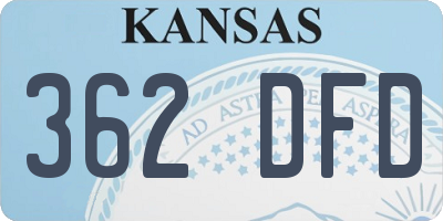 KS license plate 362DFD