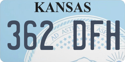 KS license plate 362DFH