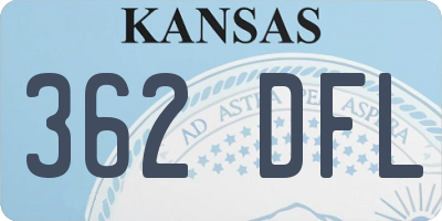 KS license plate 362DFL