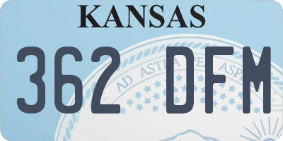 KS license plate 362DFM