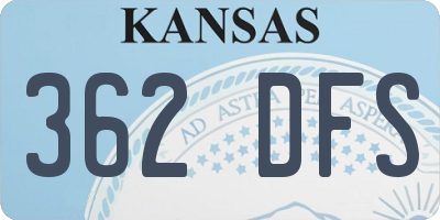 KS license plate 362DFS