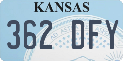 KS license plate 362DFY