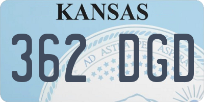 KS license plate 362DGD