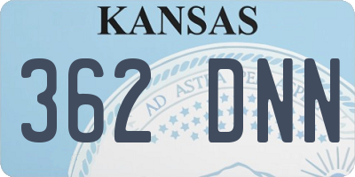 KS license plate 362DNN