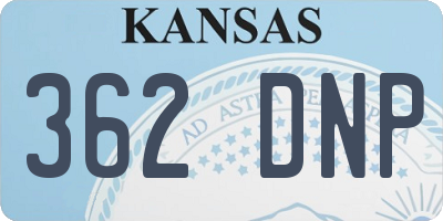 KS license plate 362DNP