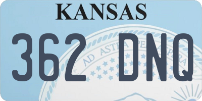 KS license plate 362DNQ