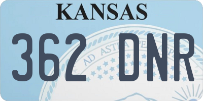KS license plate 362DNR