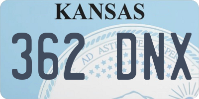 KS license plate 362DNX