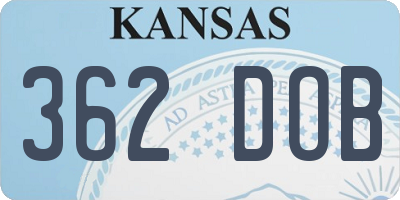 KS license plate 362DOB