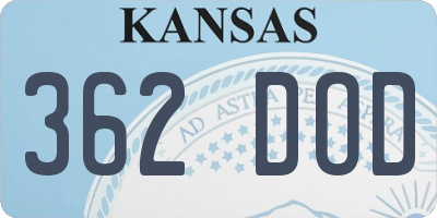 KS license plate 362DOD