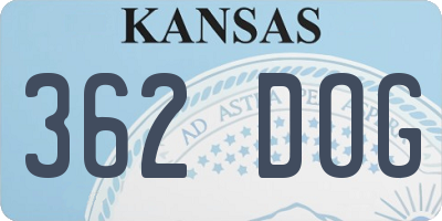 KS license plate 362DOG