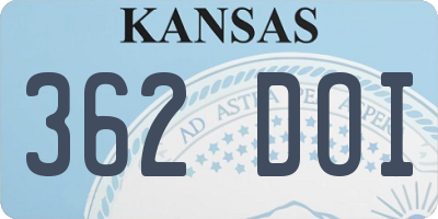 KS license plate 362DOI