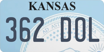 KS license plate 362DOL