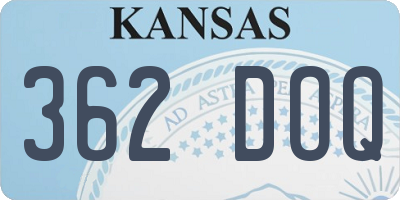 KS license plate 362DOQ