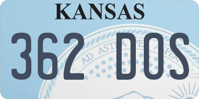 KS license plate 362DOS
