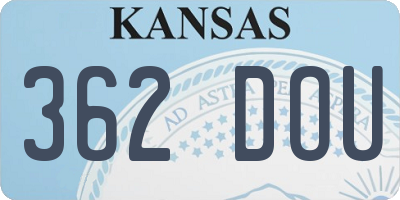 KS license plate 362DOU