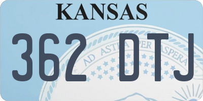KS license plate 362DTJ