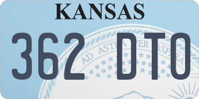 KS license plate 362DTO