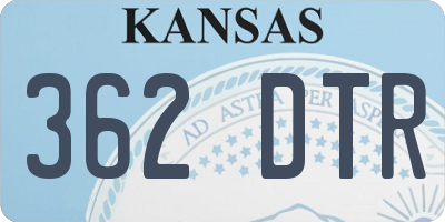 KS license plate 362DTR