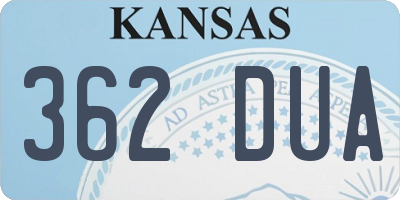 KS license plate 362DUA
