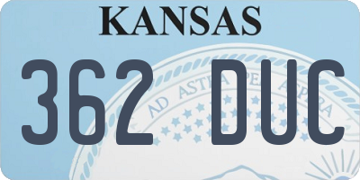 KS license plate 362DUC