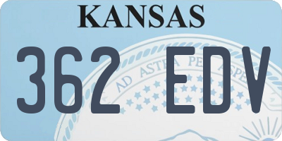 KS license plate 362EDV