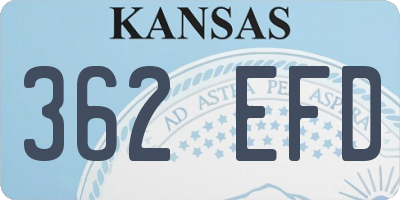 KS license plate 362EFD
