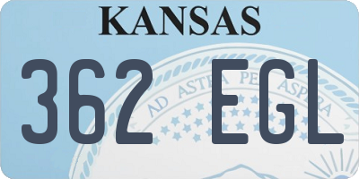 KS license plate 362EGL